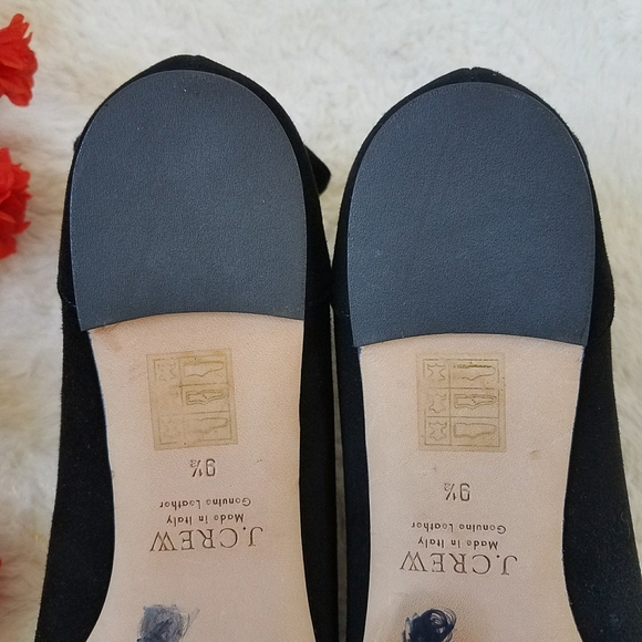 J.Crew Black Suede Bow Flats - Picture 4 of 10